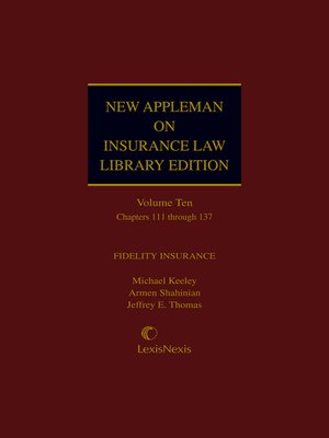 cover image of New Appleman on Insurance Law Library Edition
